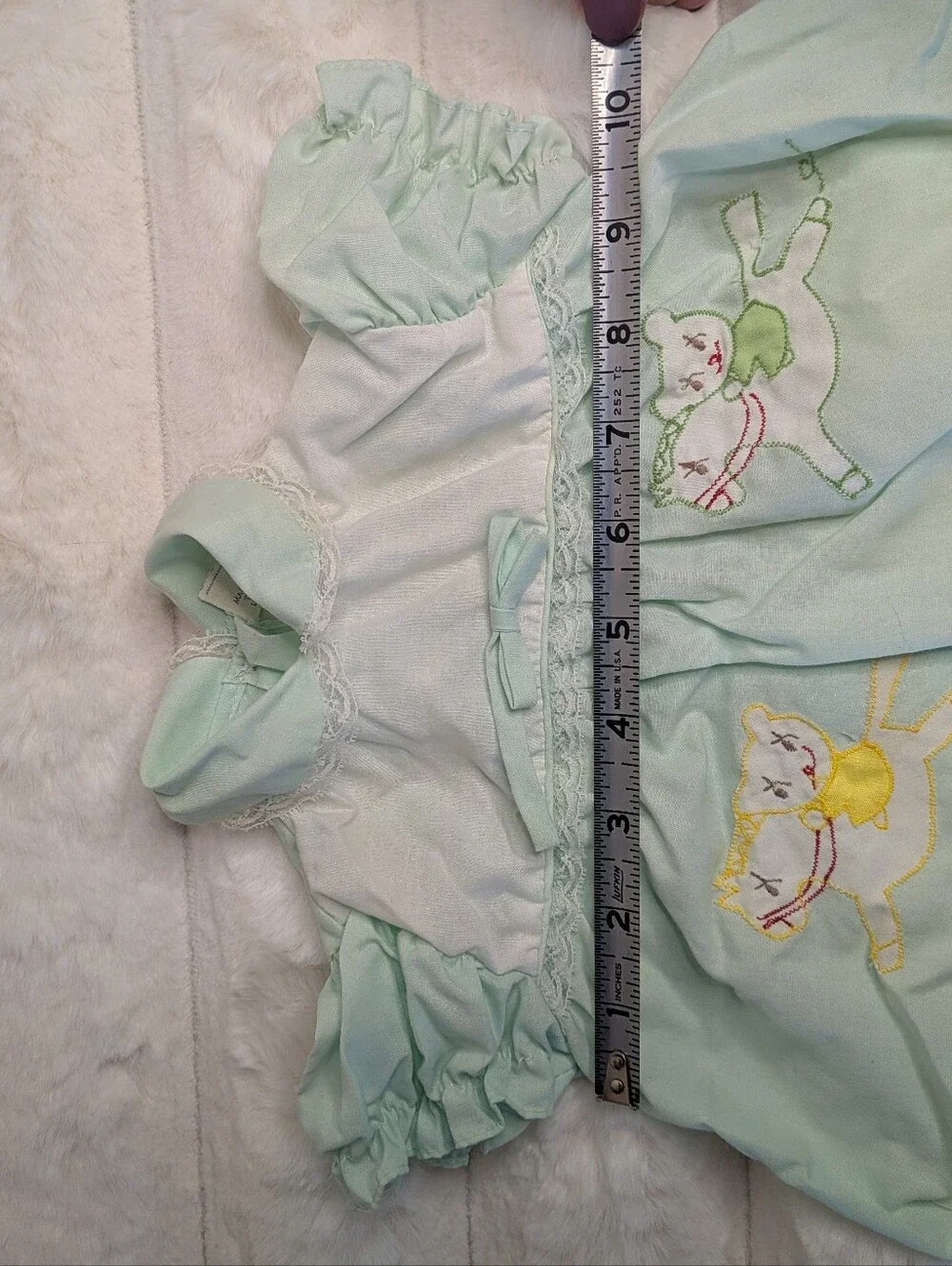 Vtg 1980s Infant 2 Piece Embroidered Set 0-6 Month